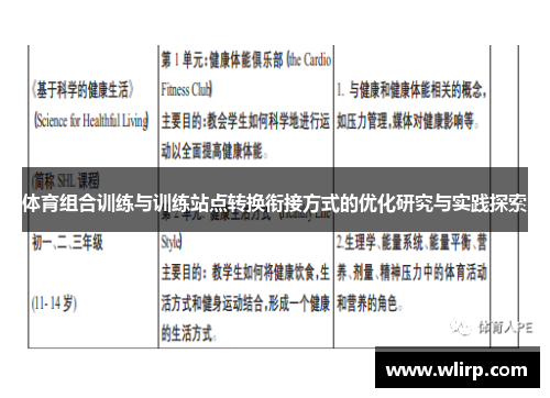 体育组合训练与训练站点转换衔接方式的优化研究与实践探索